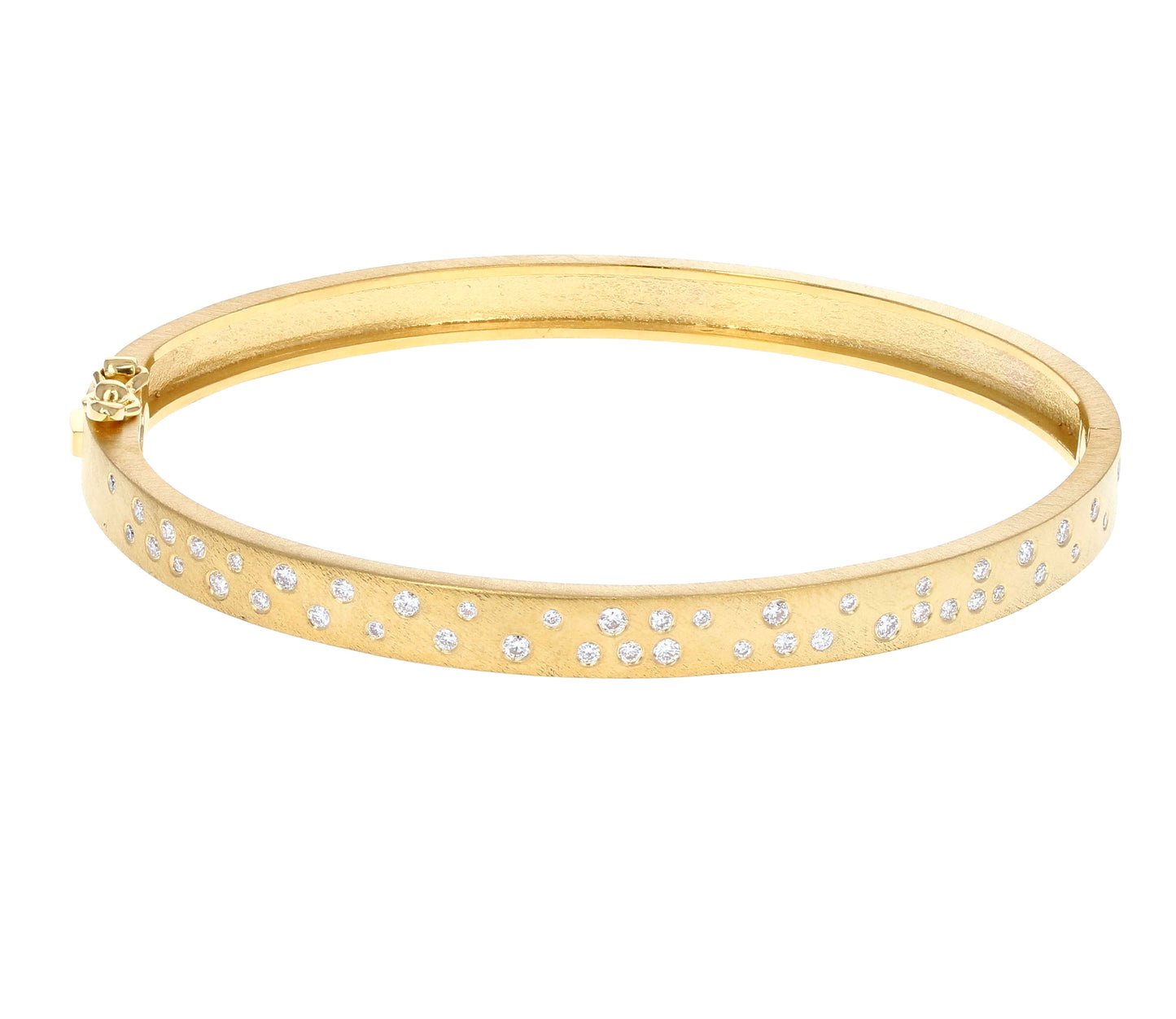 Diamond Accented Gold Bangle Bracelet