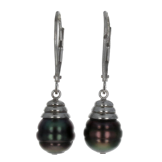Black Tahitian Pearl Drop Earrings
