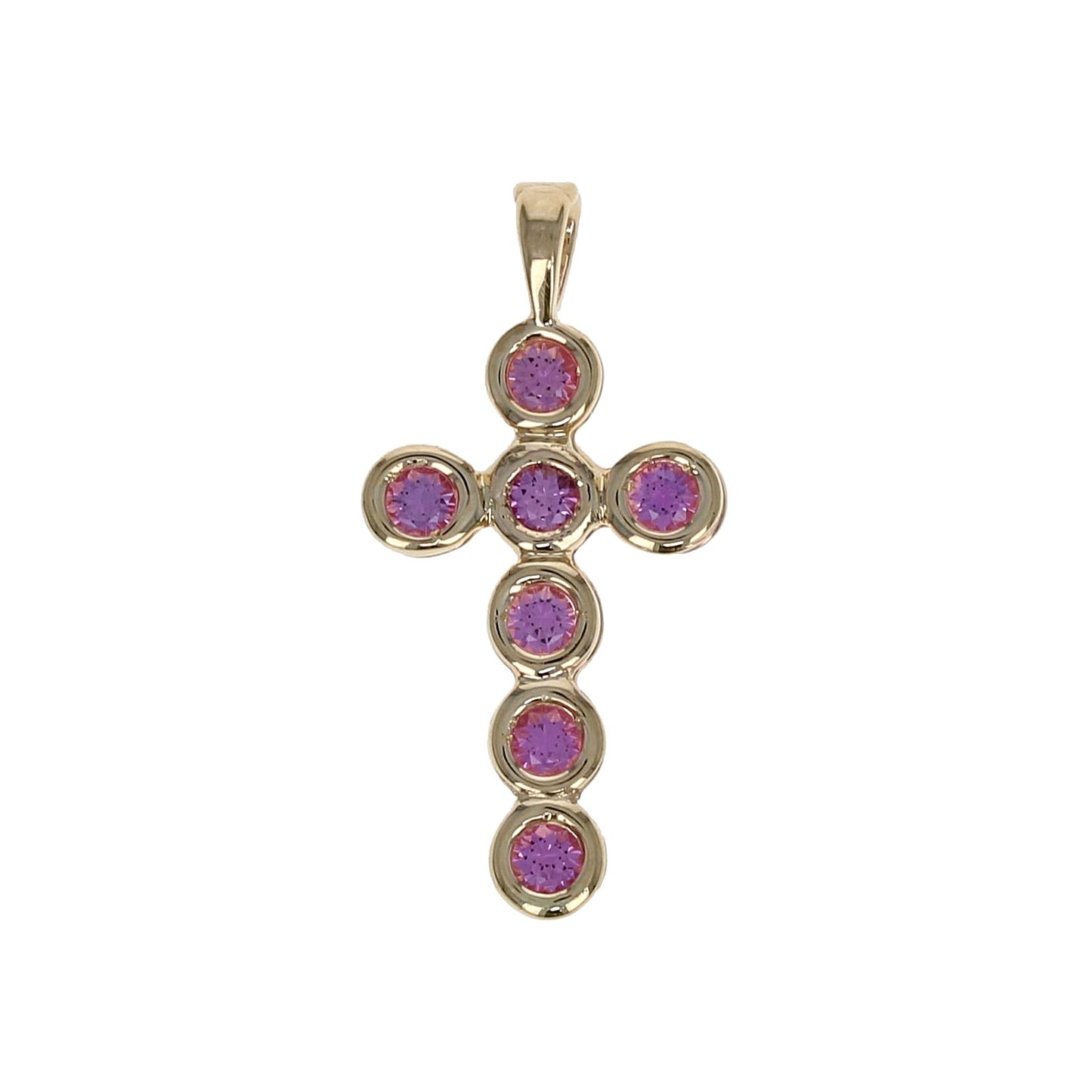 Pink Sapphire Cross Pendant