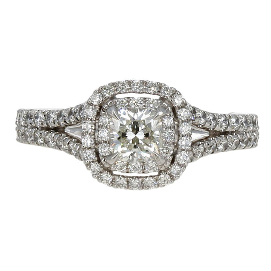 Forevermark Cushion Cut Halo Engagement Ring