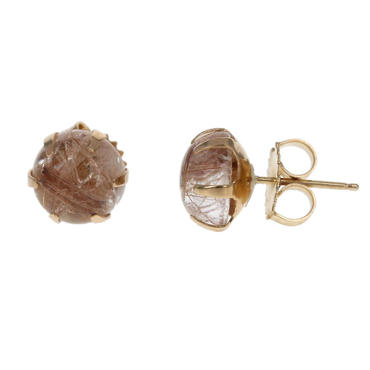 Rutilated Quartz Stud Earrings