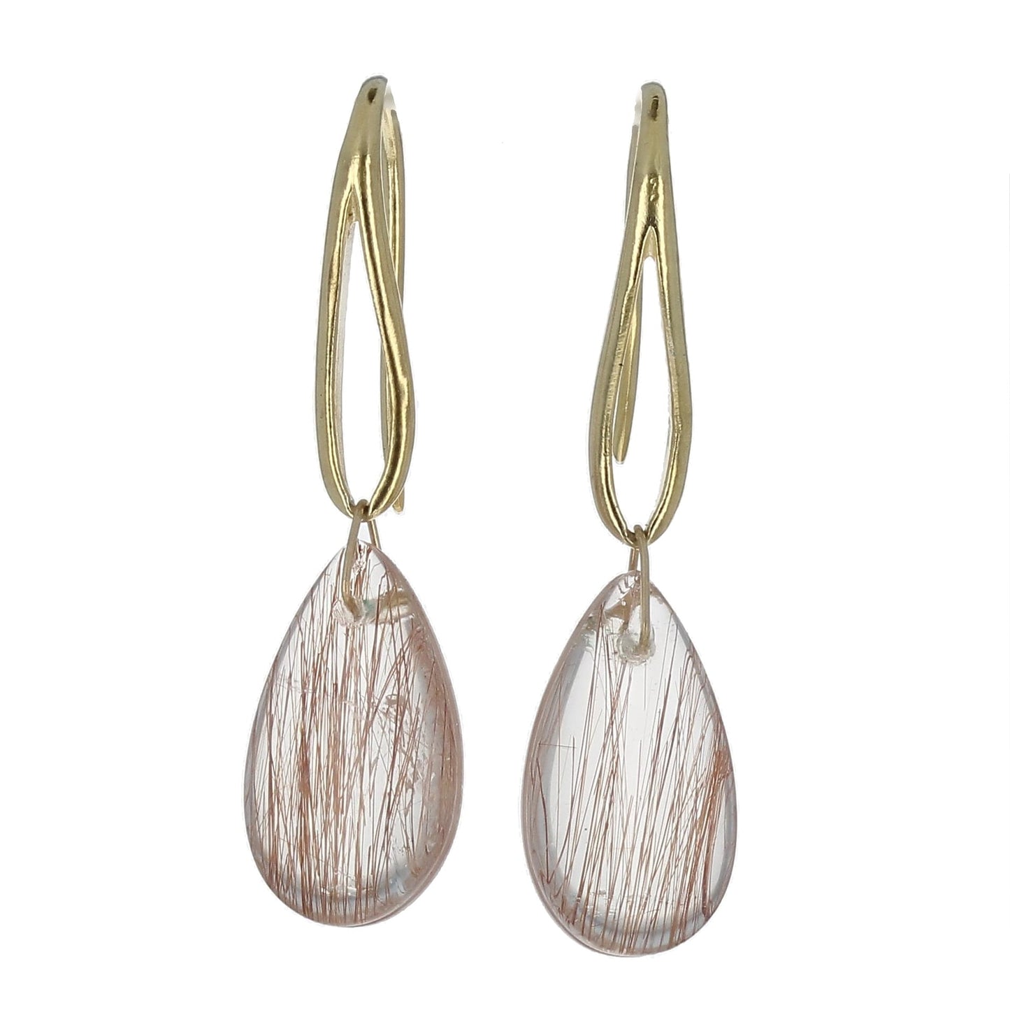 Rutilated Quartz Dangle Earrings