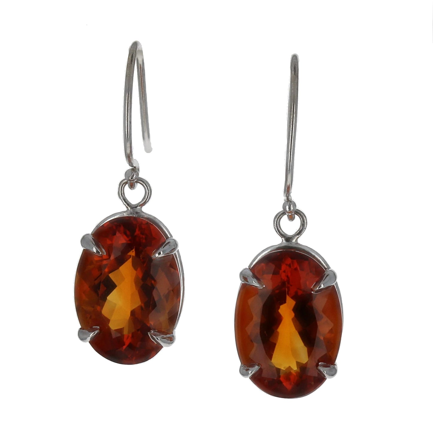 Oval-Shape Citrine Dangle Earrings