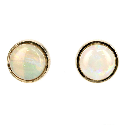 White Opal Bezel-Set Earrings