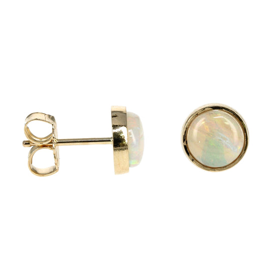 White Opal Bezel-Set Earrings