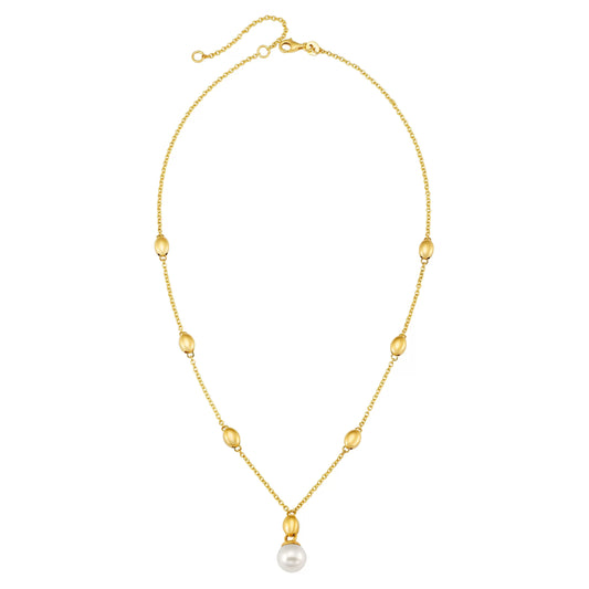 Pearl and Gold Nugget Necklace