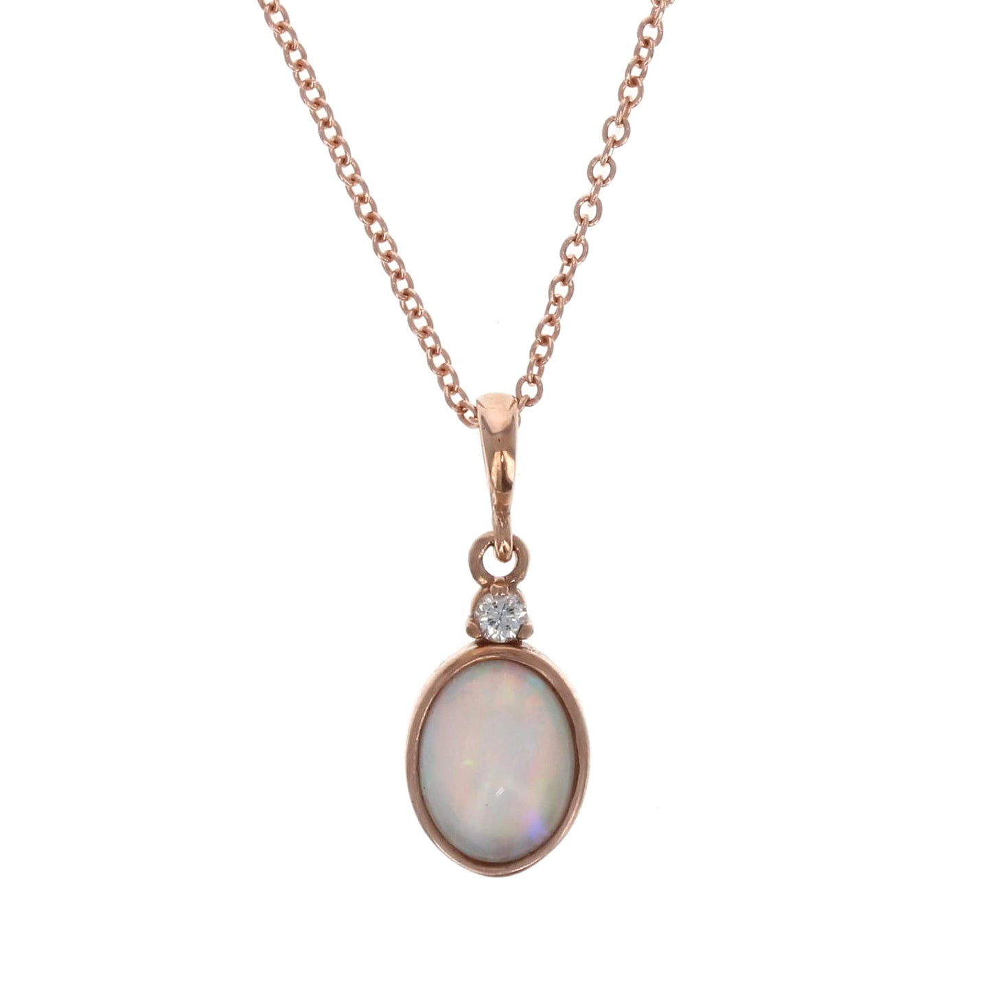 White Opal and Diamond Necklace
