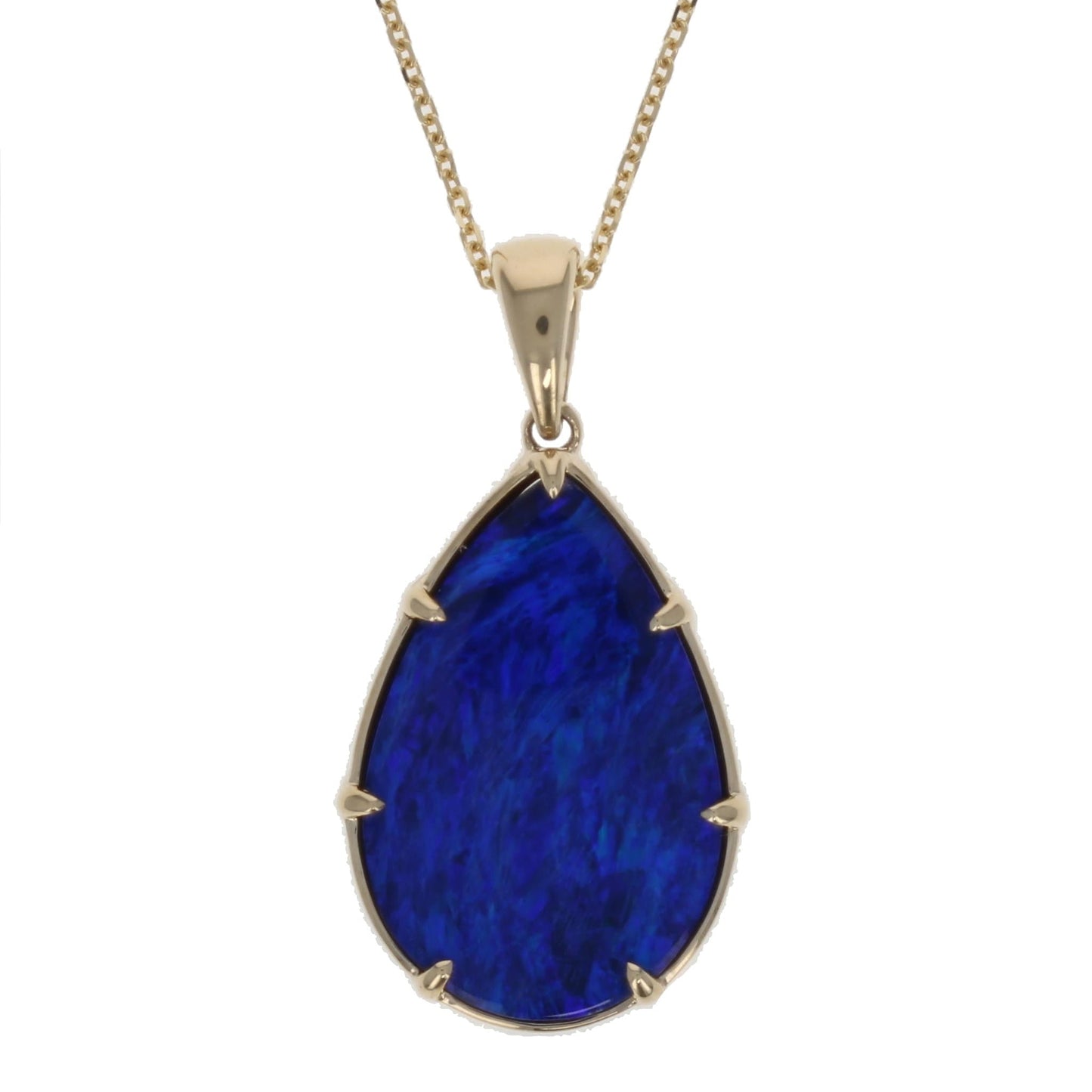 Pear-Shape Black Opal Necklace