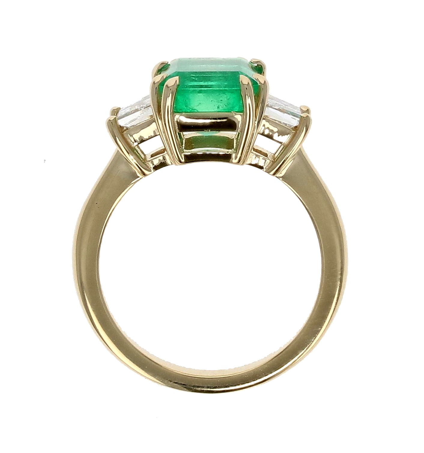 Emerald And Diamond 3-Stone Ring