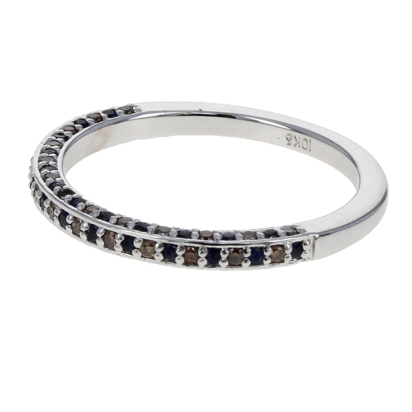 Sapphire and Chocolate Diamond Pave Halfway Band