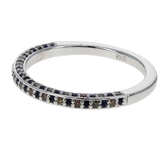 Sapphire and Chocolate Diamond Pave Halfway Band