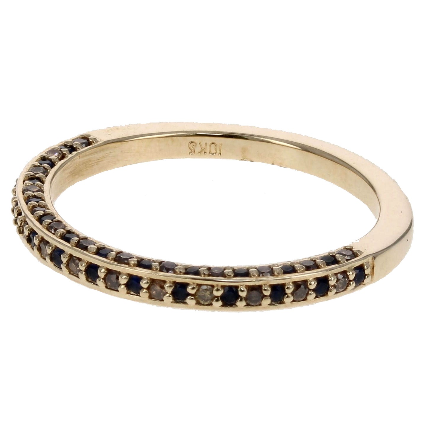 Sapphire and Chocolate Diamond Pave Halfway Band