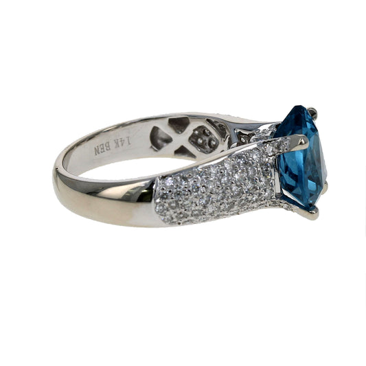 London Blue Topaz and Diamond Ring