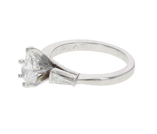Pear and Baguette 3-Stone Engagement Ring