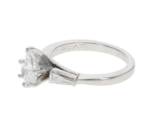 Pear Shaped Three Stone Engagement Ring