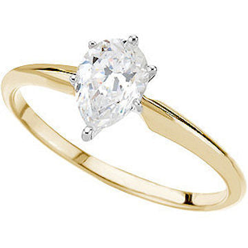 Pear Shaped Solitaire Engagement Ring