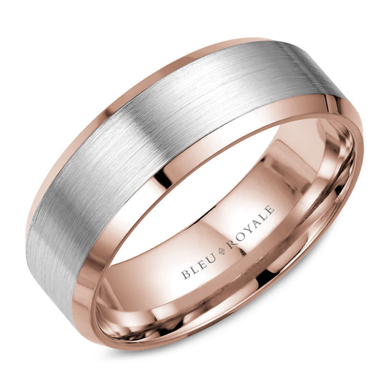 White and Rose Beveled Band