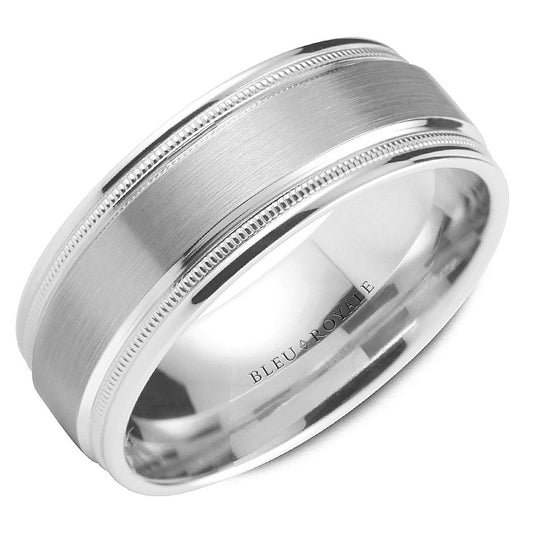 White Gold Textured Band