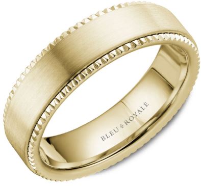 Yellow Gold Sandpaper Detail Wedding Band