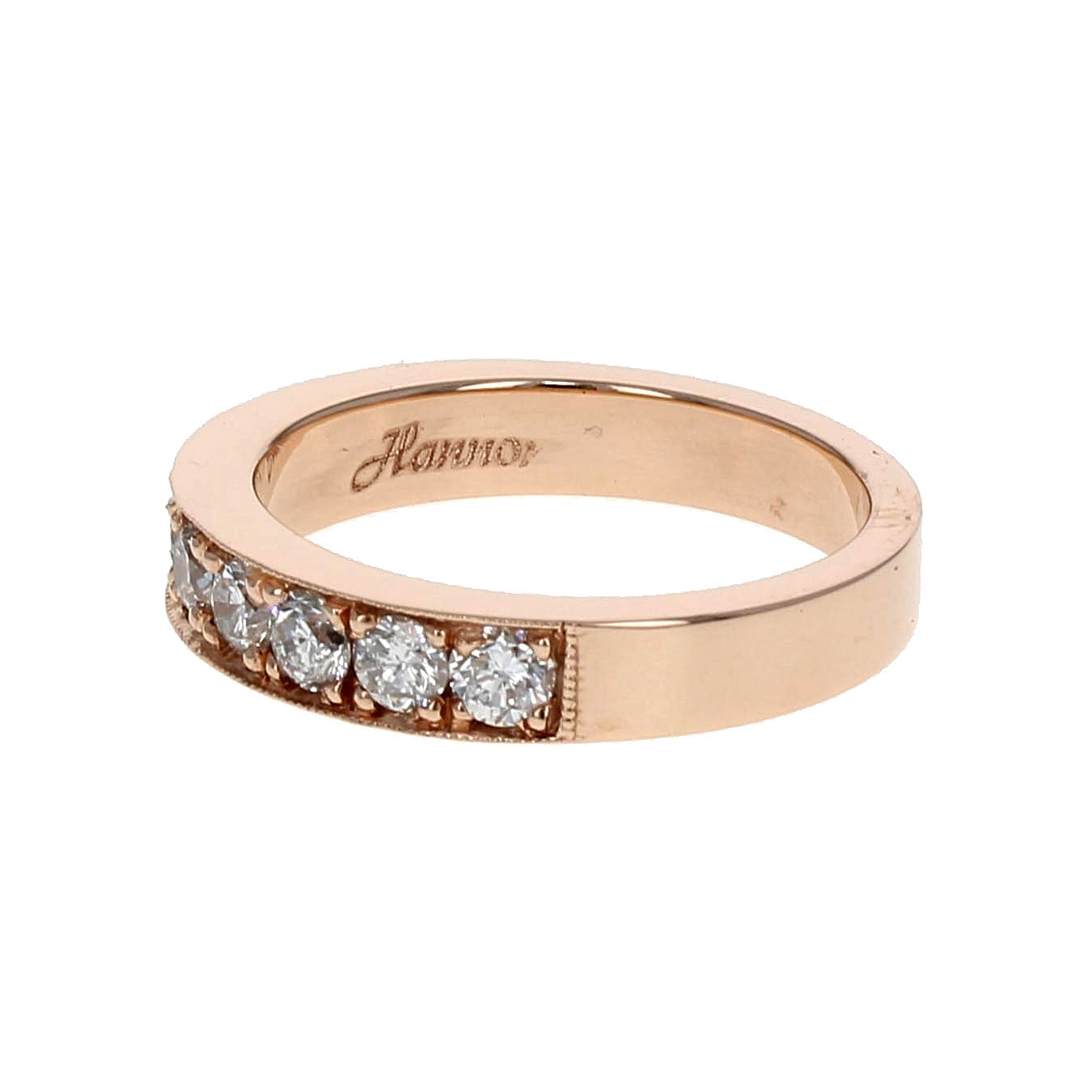 Diamond and Milgrain Rose Gold Band