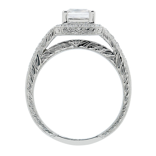 Diamond and Sapphire Engagement Ring