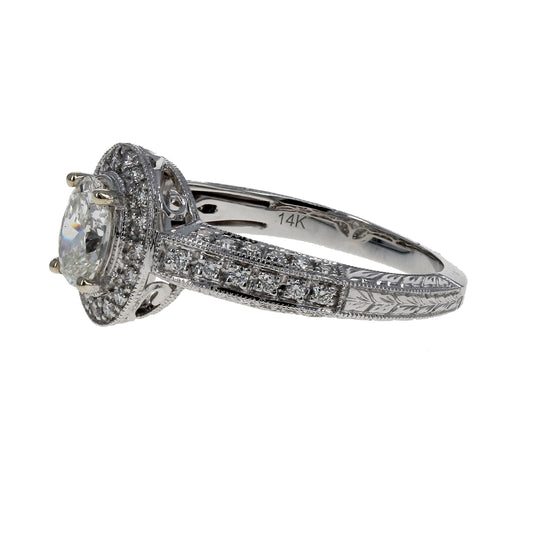 Oval Cut Halo Engagement Ring