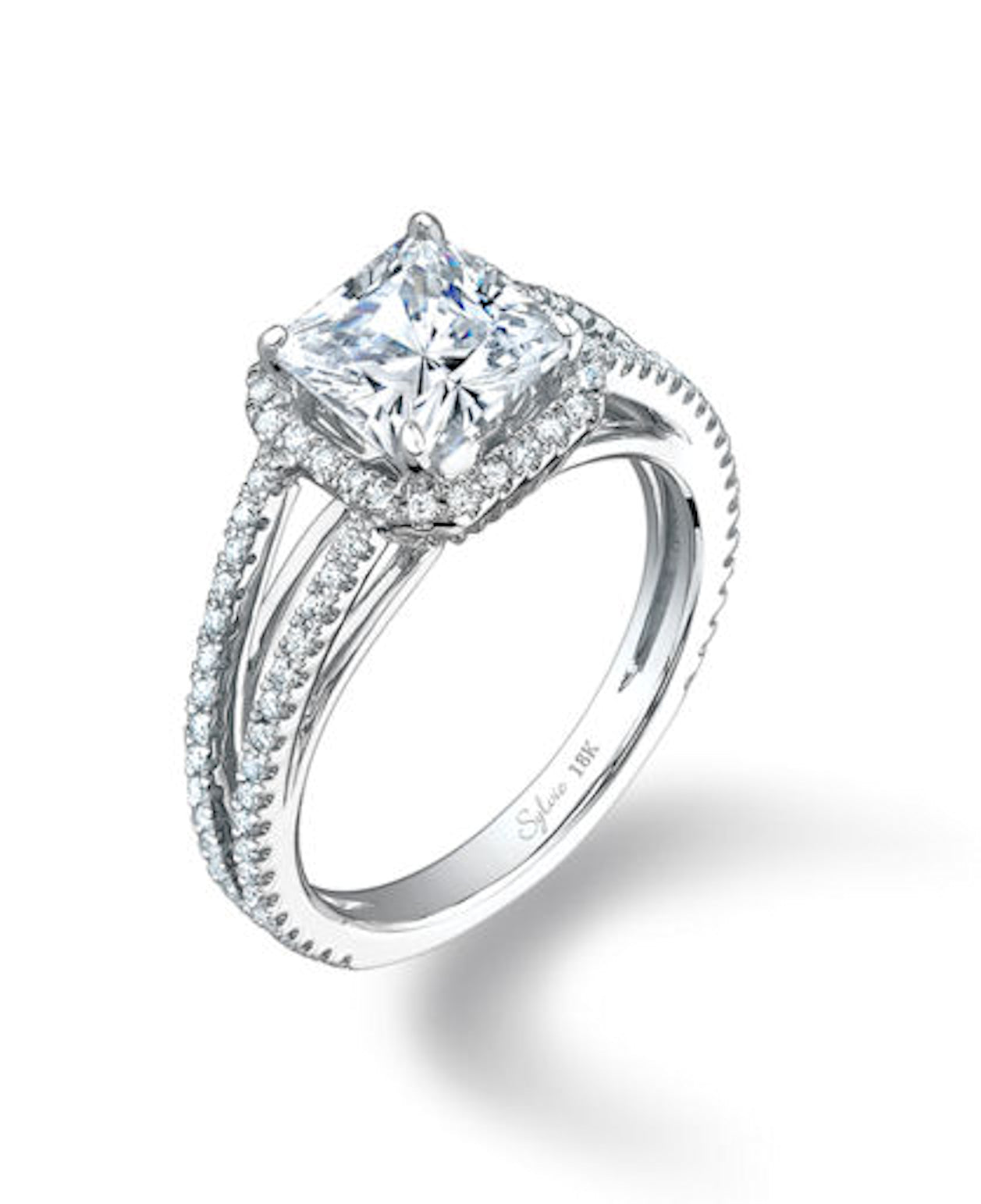 Princess Cut Halo Engagement Ring