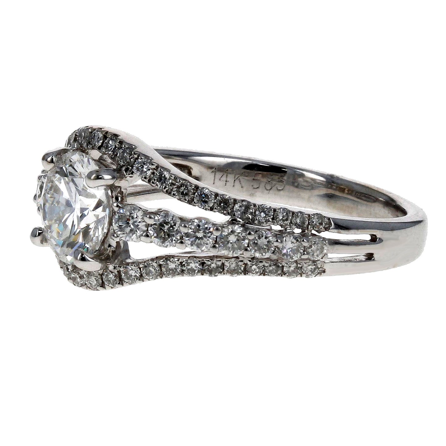 Split-Shank Round Center Engagement Ring