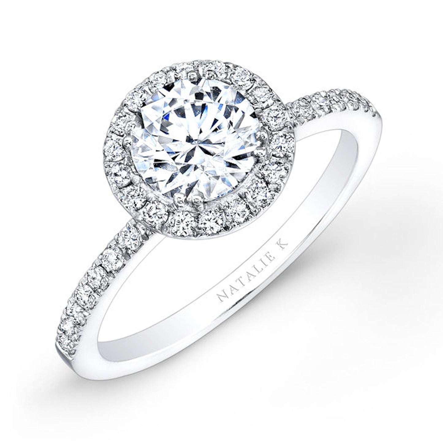 Round Cut Halo Engagement Ring