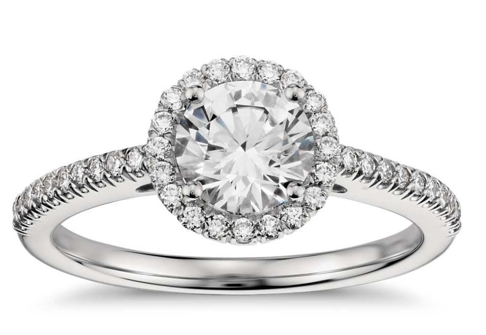 Round Brilliant Cut Halo Engagement Ring
