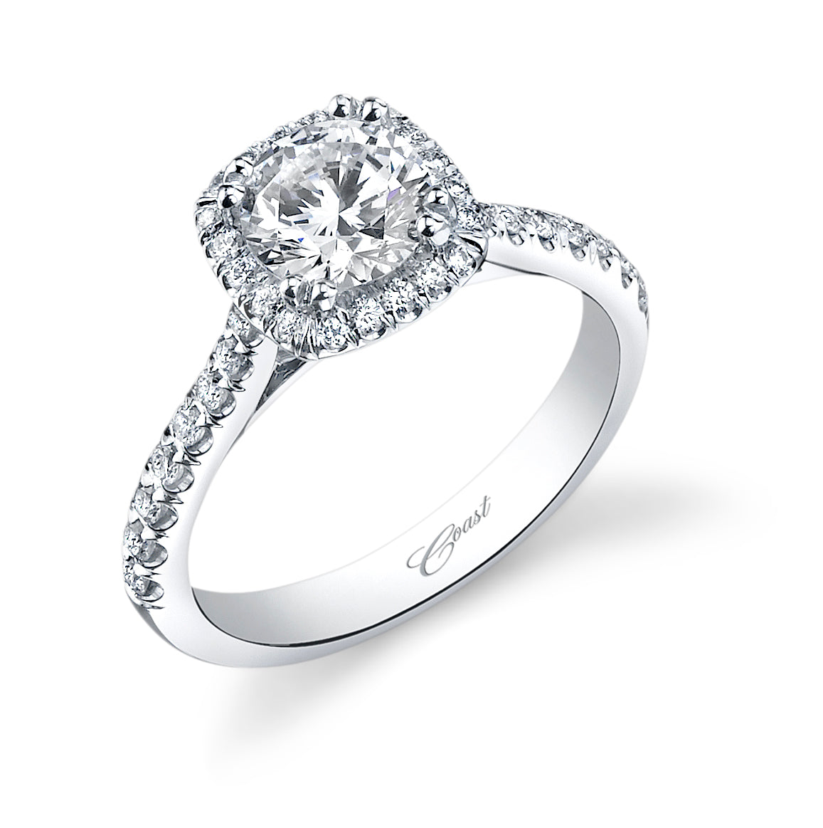 Cushion Cut Halo Engagement Ring