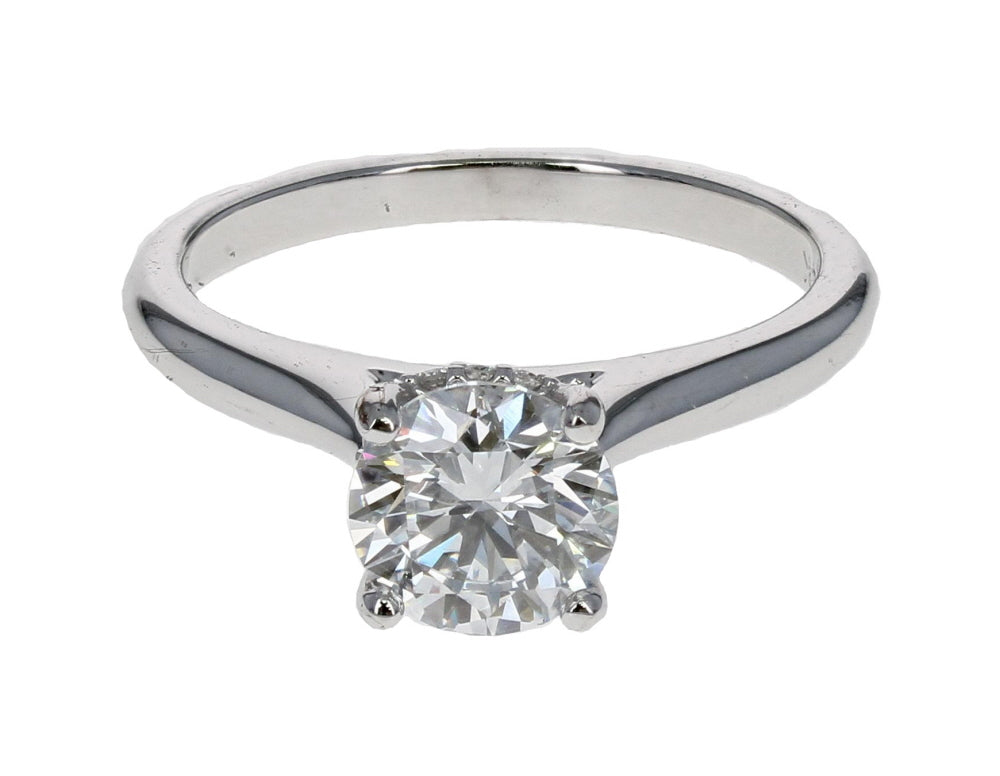 Round Hidden Halo Lab Grown Engagement Ring