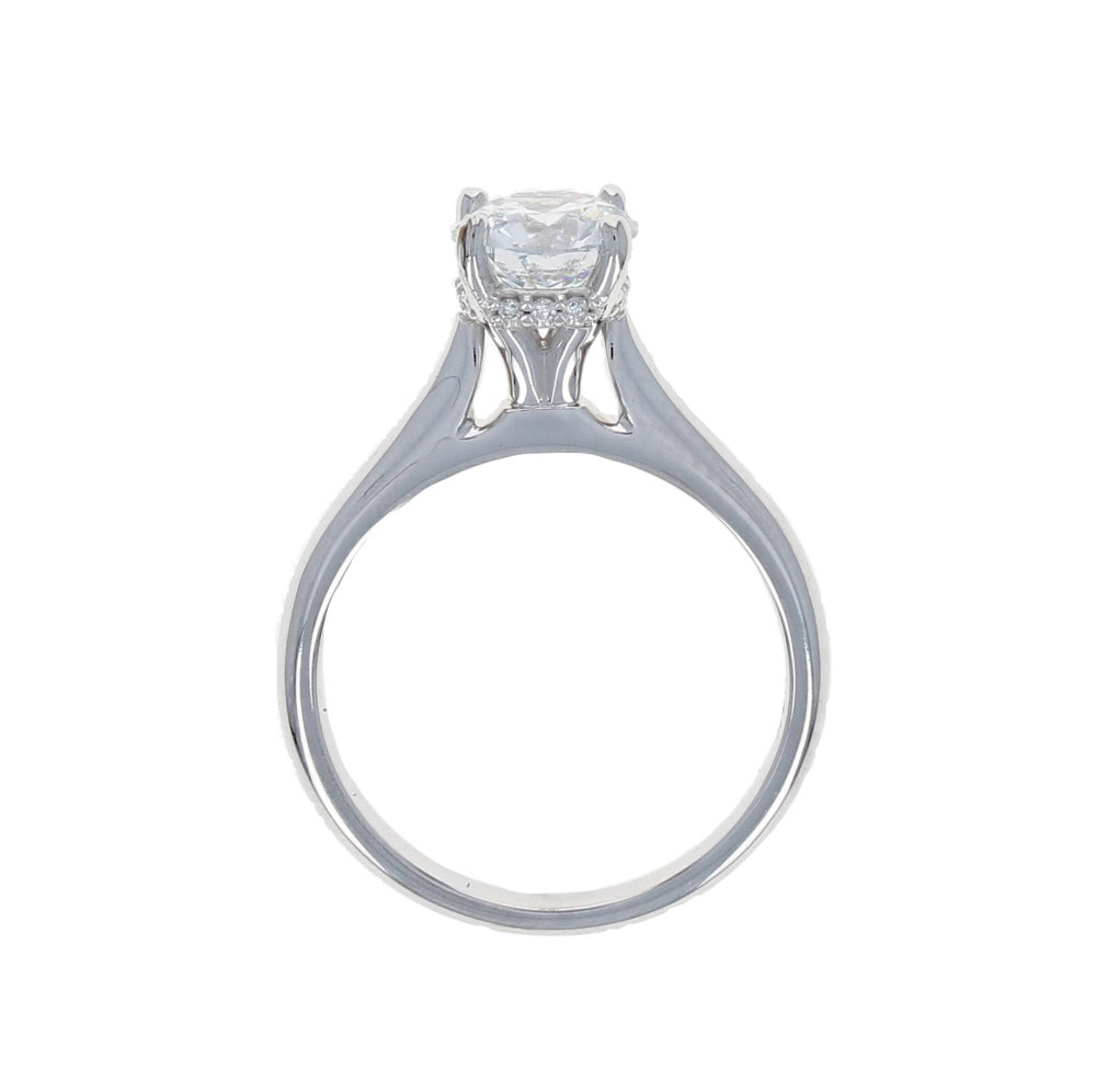 Round Hidden Halo Lab Grown Engagement Ring