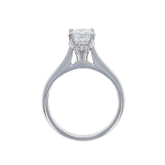Round Hidden Halo Lab Grown Engagement Ring