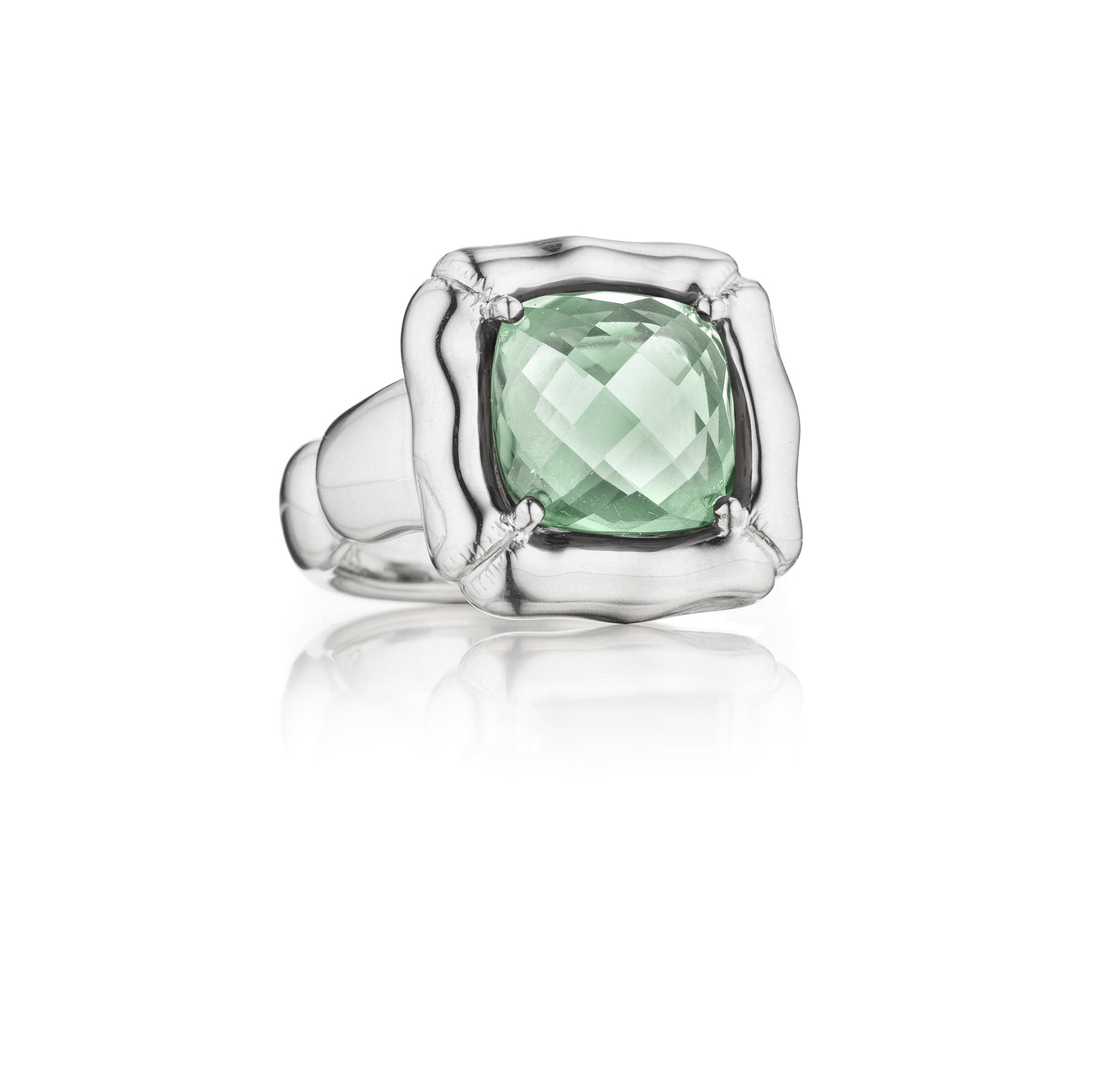 Prasiolite Cushion Ring