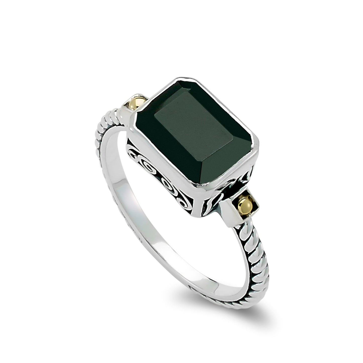 Black Spinel Rectangle Ring