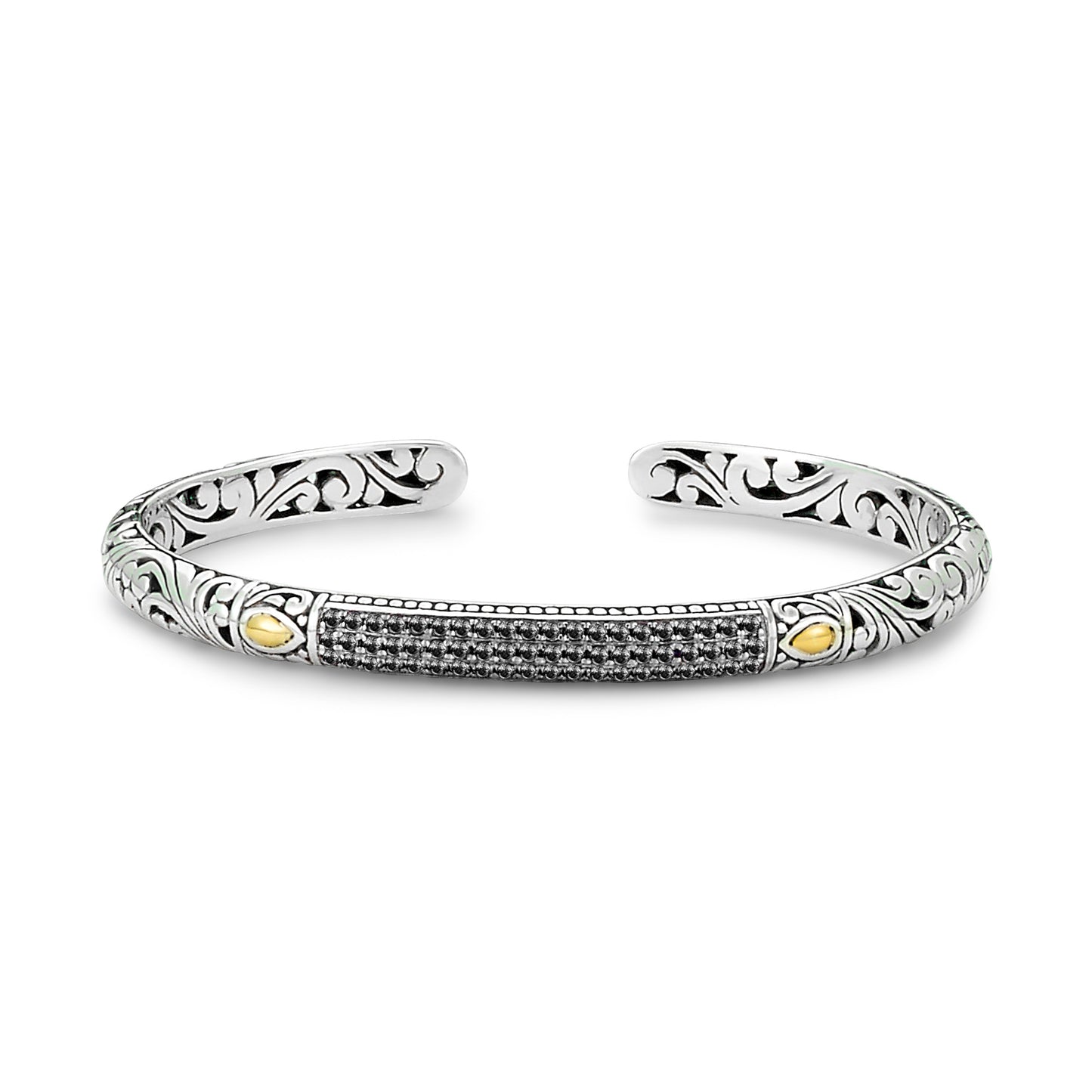 Black Spinel Pave Cuff Bracelet