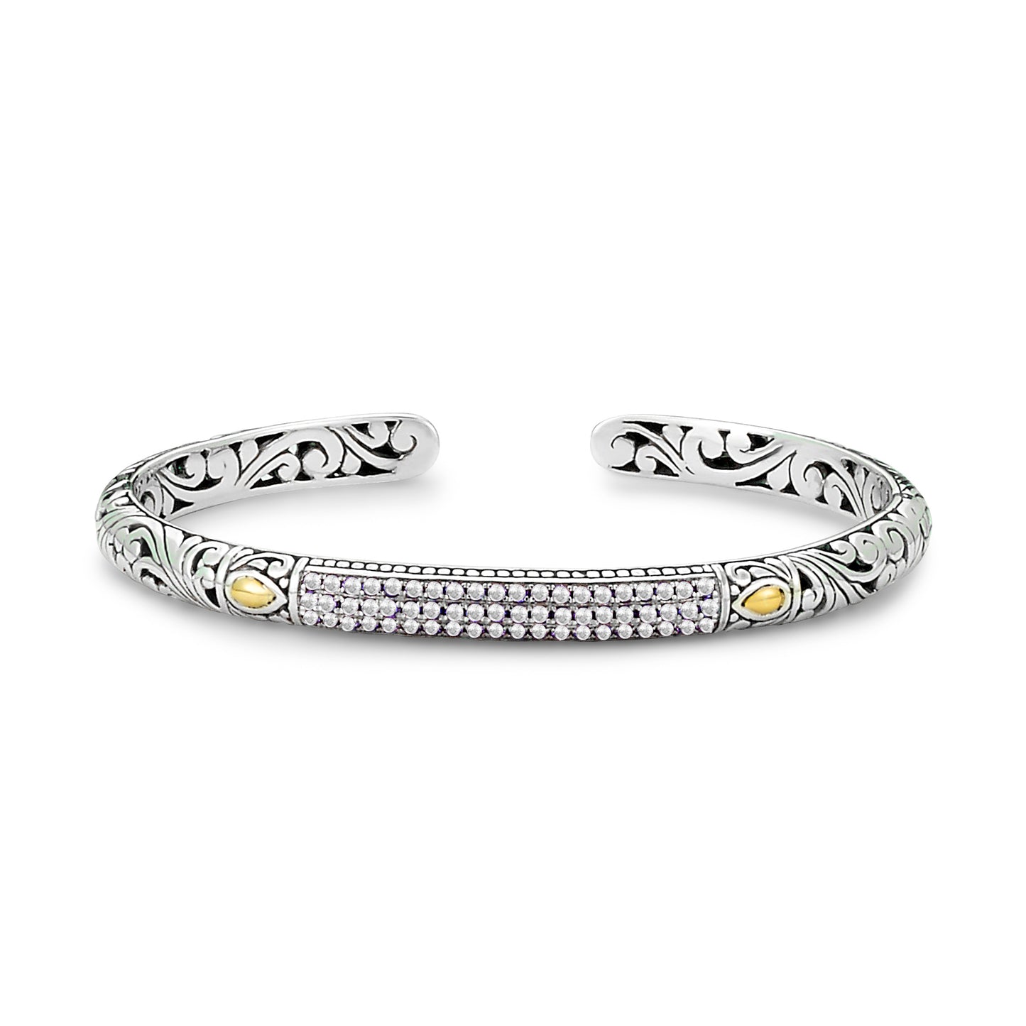 White Topaz Pave Cuff Bracelet