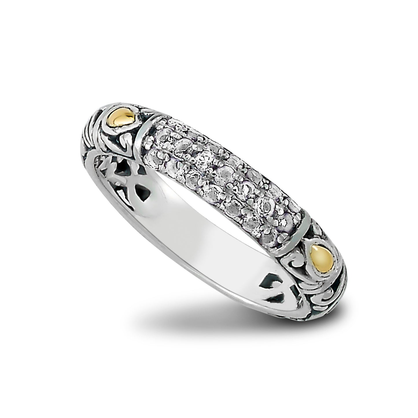 White Topaz Pave Ring