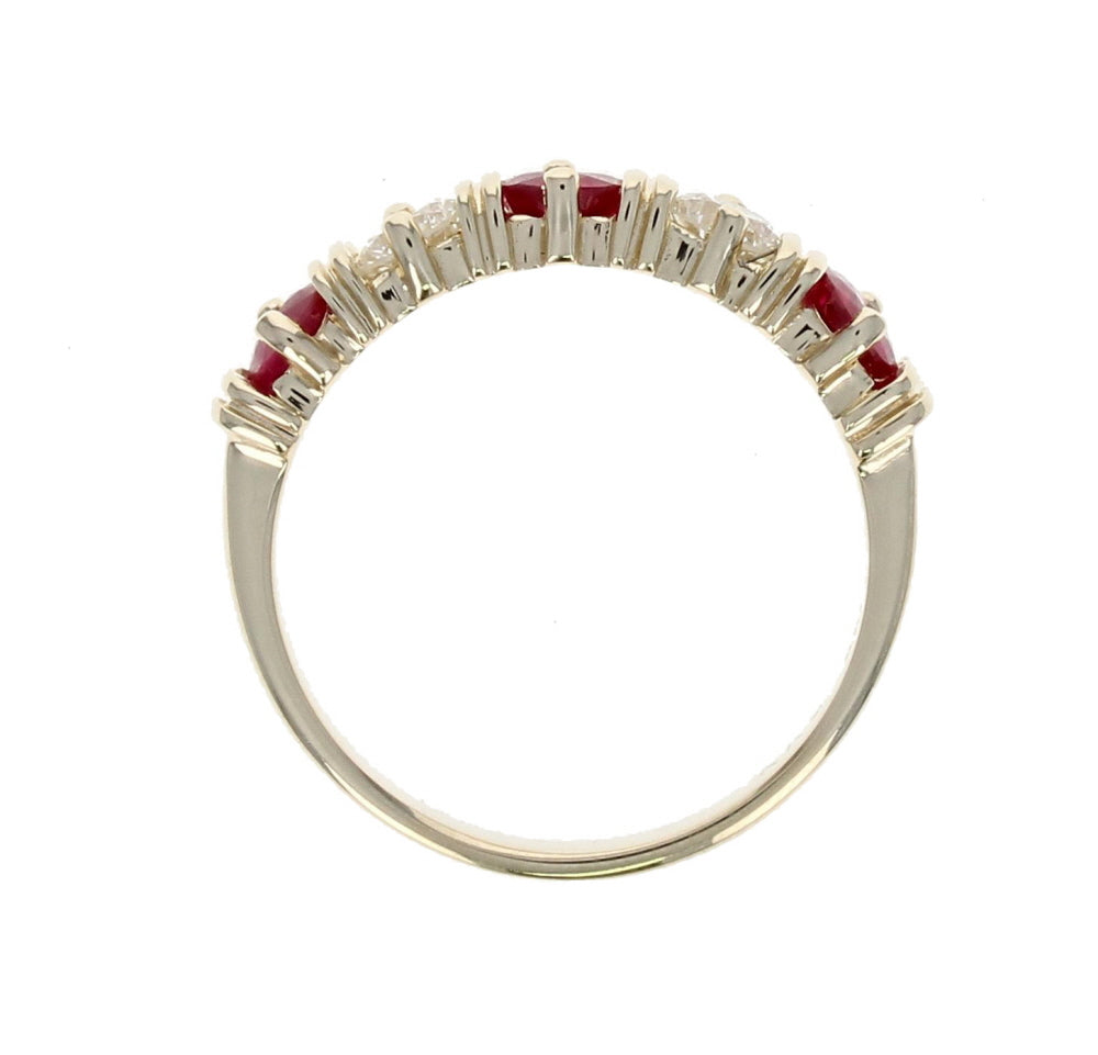 Ruby and Diamond 5-Stone Band