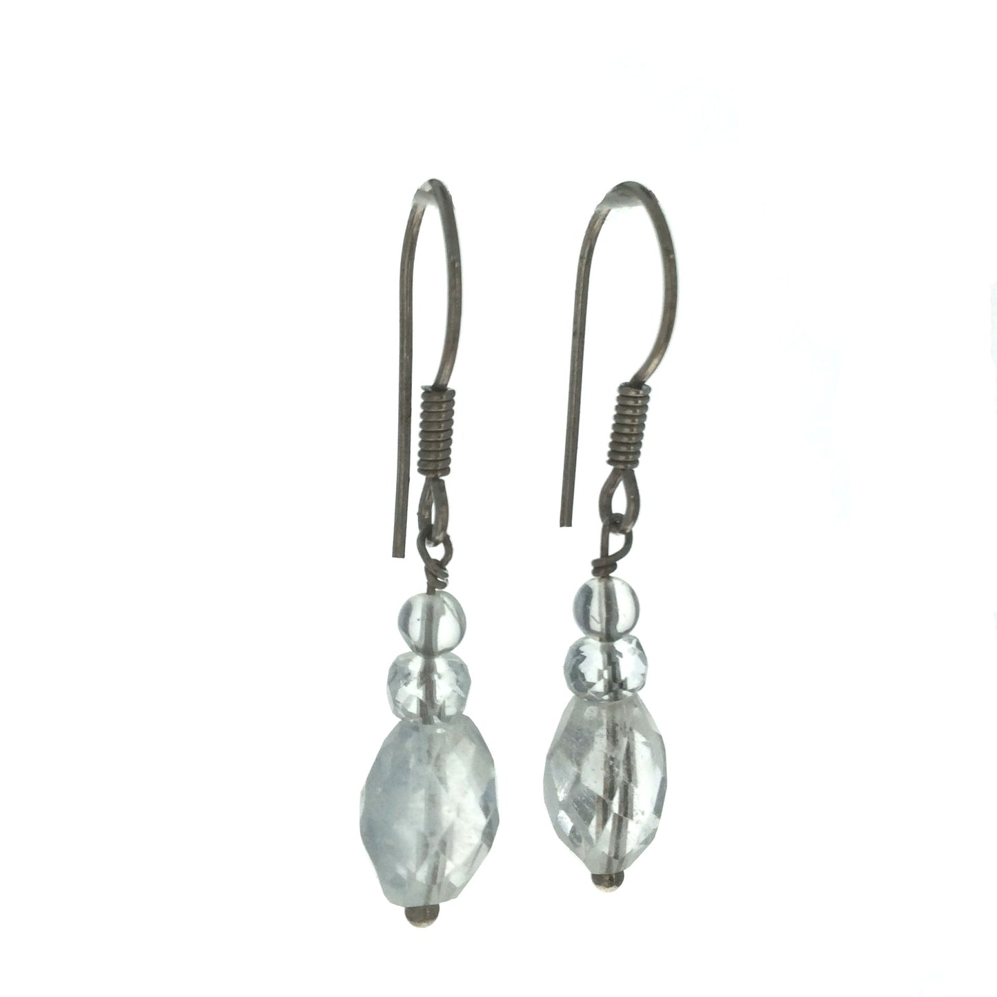 White Topaz Dangling Earrings