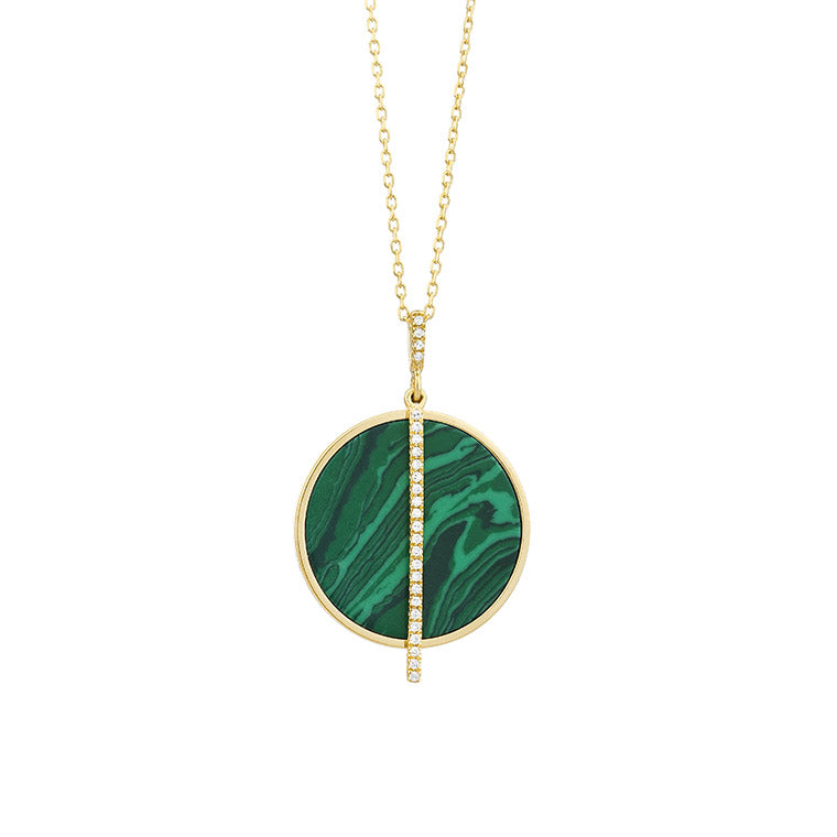 Malachite and Diamond Pendant