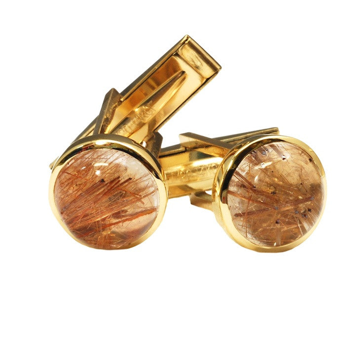 Rutilated Quartz Cufflinks