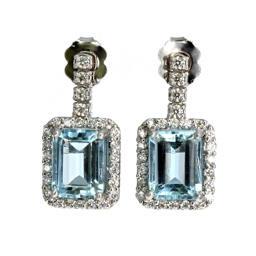 Aquamarine Diamond Earrings