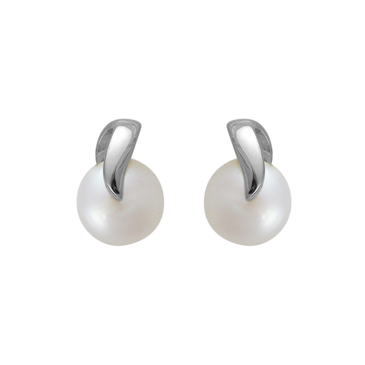 Button Freshwater Pearl Stud Earrings
