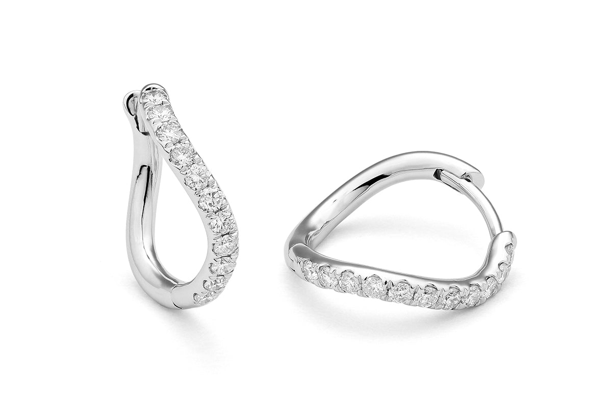 Twist Diamond Hoop Earrings