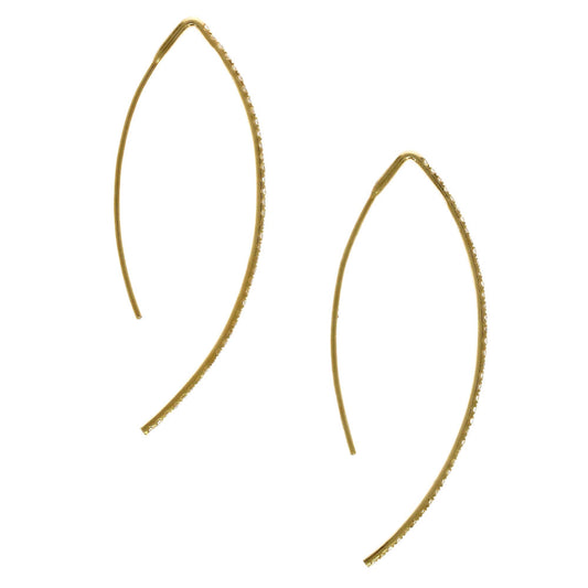 Diamond Open Hoop Earrings