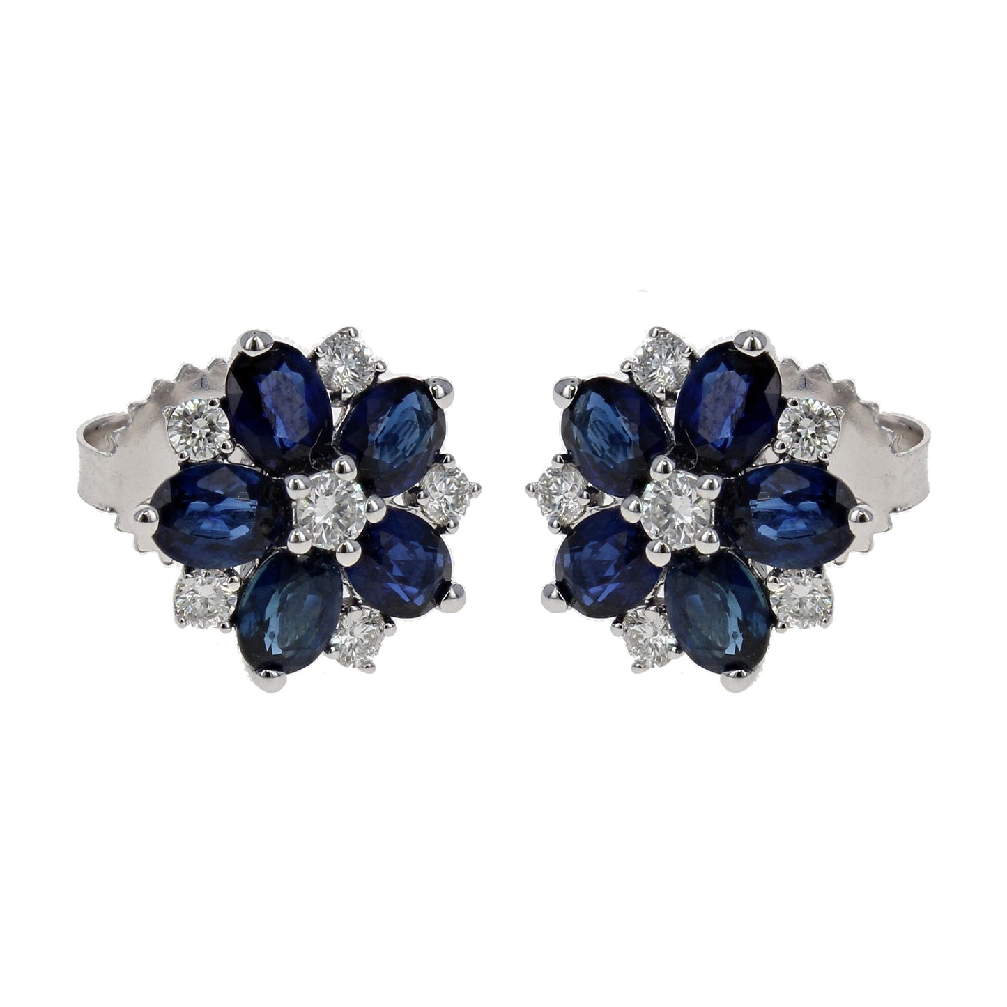 Flower Blue Sapphire Earrings