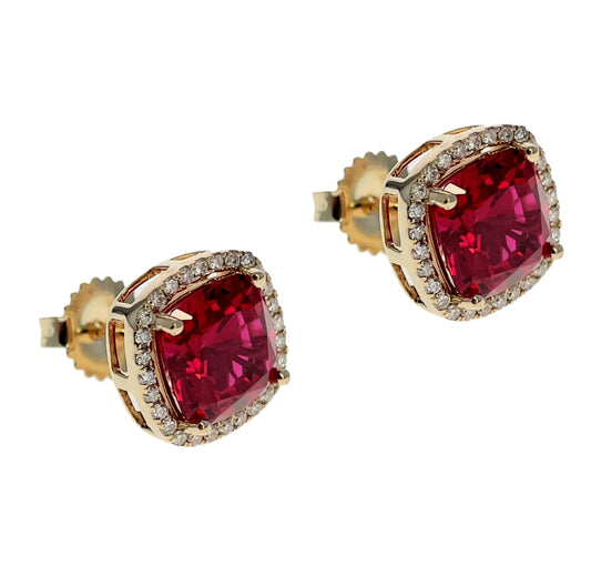 Lab Grown Ruby Stud Earrings