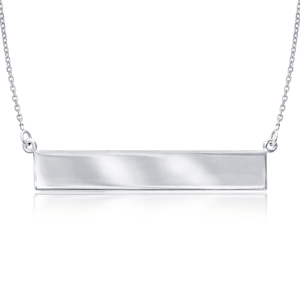 Engraveable 14 Karat Gold Bar Necklace